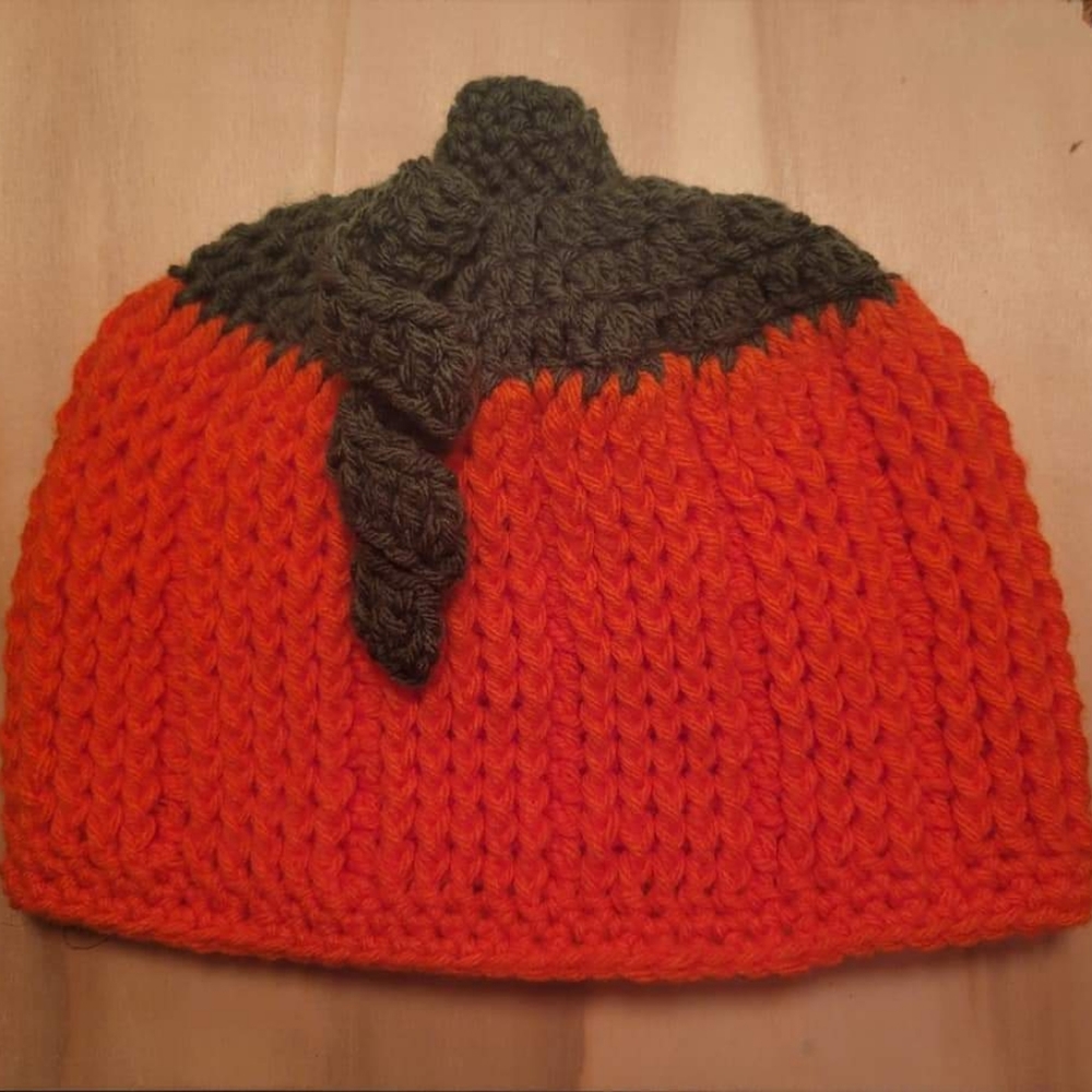 Kids crochet pumpkin hat